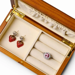 Wood Jewelry Case for Ring Earrings Bracelet Pendant Necklace Watch Box Jewelry Organizer