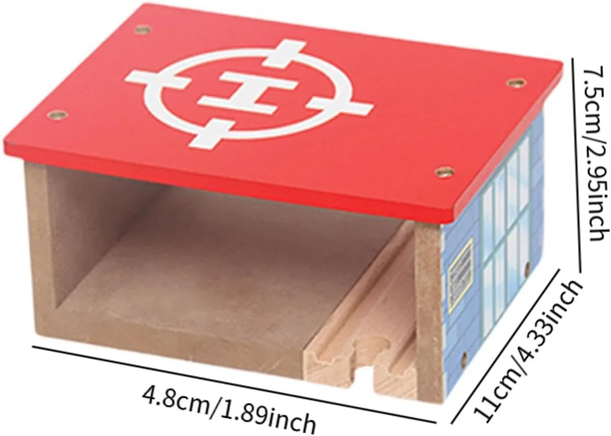 Wooden Train Accessories,Railway Accessories Building Road and Railway Parts,Railway Train Playset,for Girls Boys Children, Airport Parking lot