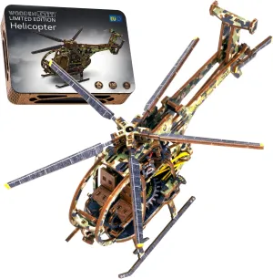 WOODEN.CITY 3D Wooden Puzzles - Aircraft Model Building Kits for Adults - Painted Body Helicopter
