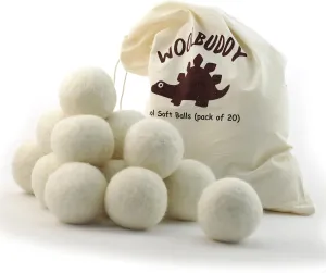 Woolbuddy Felt Balls, Big Wool Pieces (2.7in), Storage Bag Included, Perfect for Garlands, Decorations, Crafts, Ornaments, and Gifts (12-Pack)