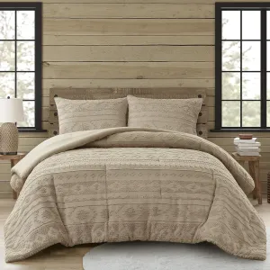 Woolrich Queen Comforter Set Chenille Tufted for Queen Size Bed, Southwestern Oversized Comforters, All Season Comforters Queen Size Bed Set, Shams, Breckenridge, Full/Queen Tan 3 Piece