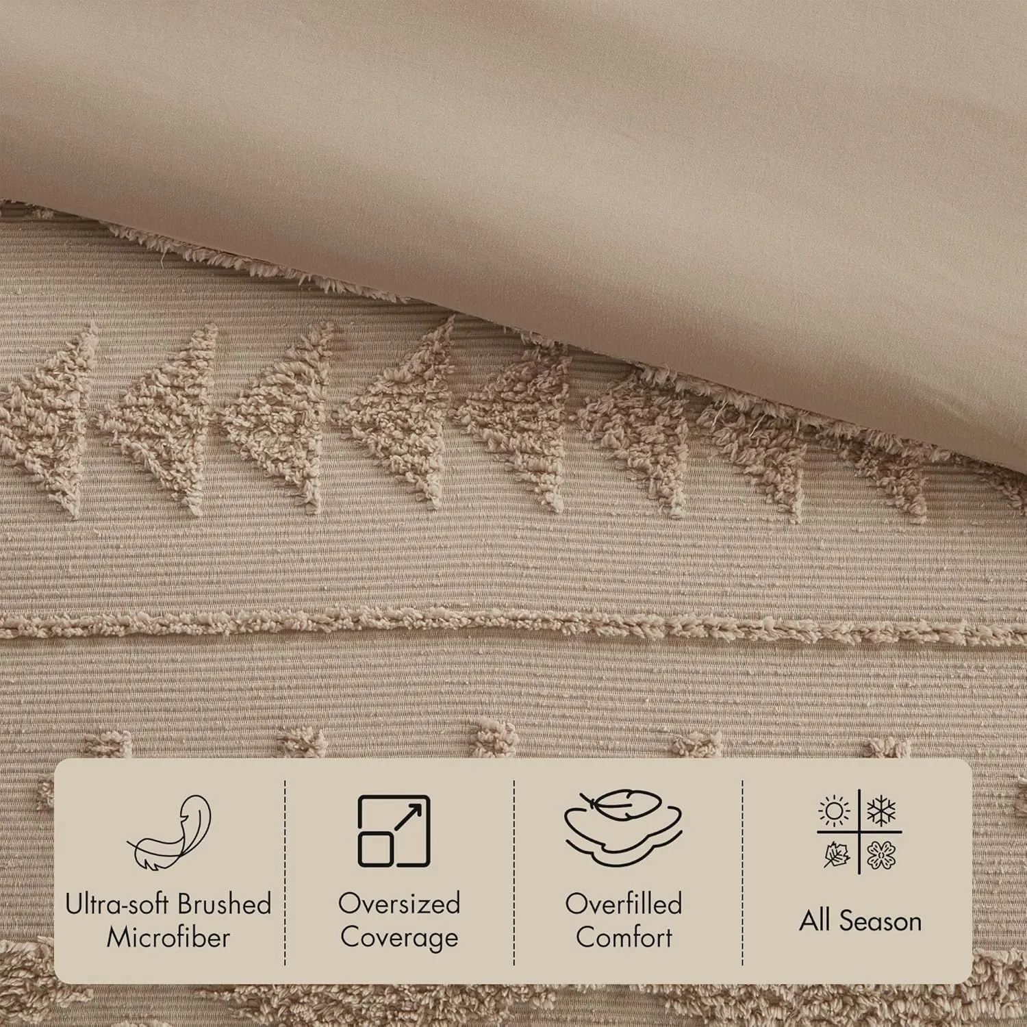 Woolrich Queen Comforter Set Chenille Tufted for Queen Size Bed, Southwestern Oversized Comforters, All Season Comforters Queen Size Bed Set, Shams, Breckenridge, Full/Queen Tan 3 Piece