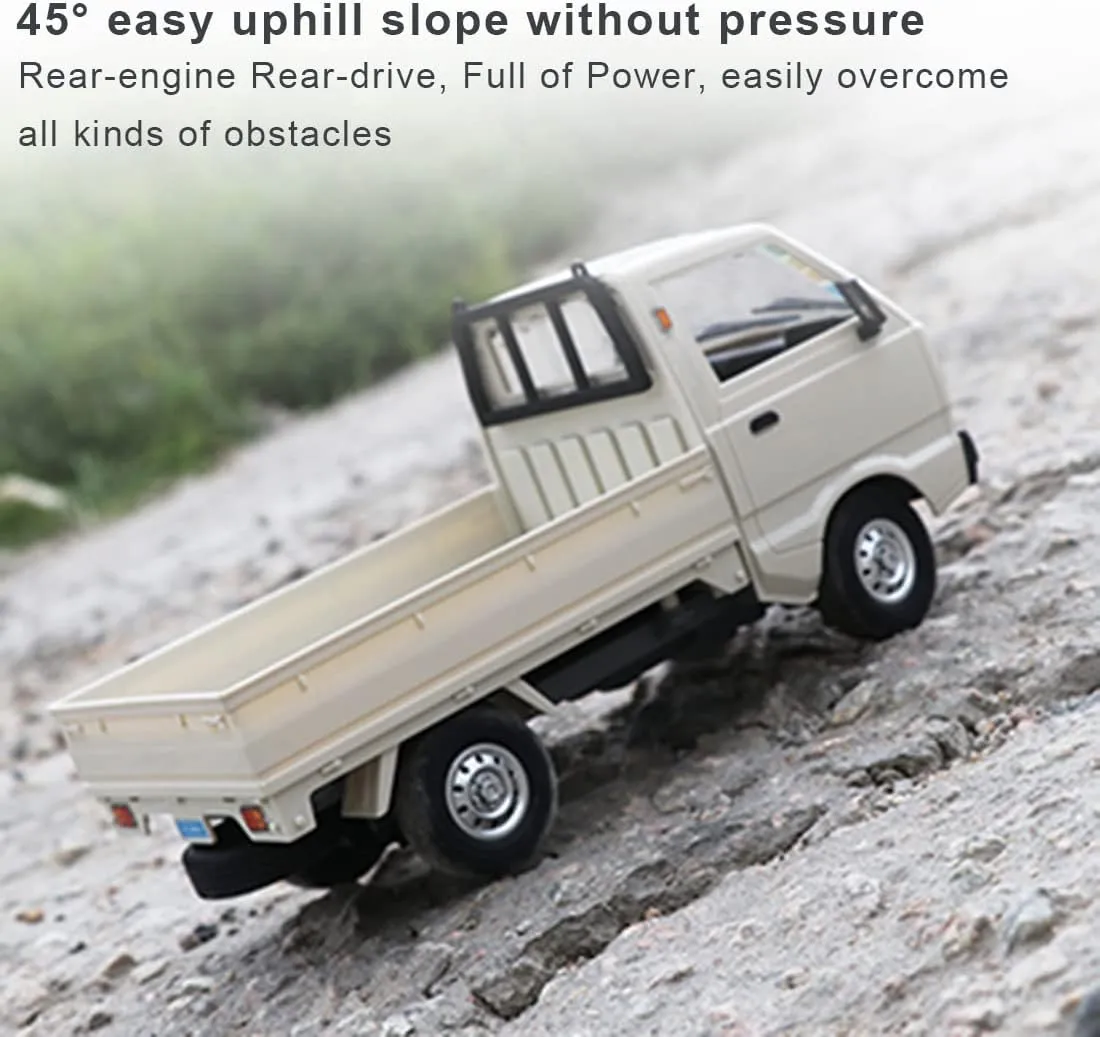 WPL D12 1/16 RC Truck, 2.4G Mini Truck RC Off-Road Truck Mini-Van, Remote Control Truck RC Off-Road Car, RC Rock Crawler Truck RC Climber RC Buggy Model Gift for Adults -RTR