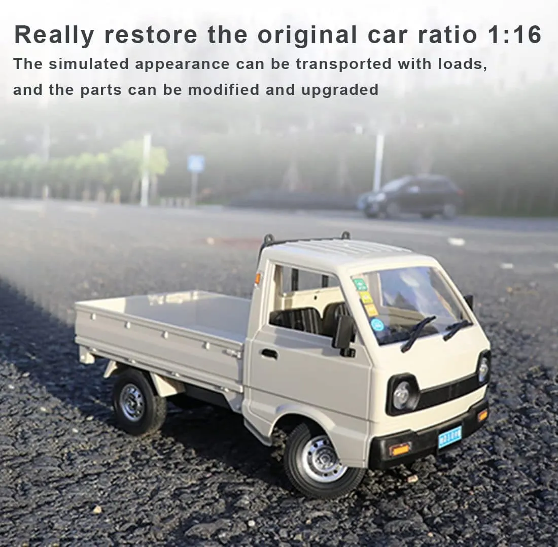 WPL D12 1/16 RC Truck, 2.4G Mini Truck RC Off-Road Truck Mini-Van, Remote Control Truck RC Off-Road Car, RC Rock Crawler Truck RC Climber RC Buggy Model Gift for Adults -RTR