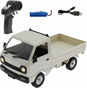 WPL D12 1:16 Mini RC Car, 2.4G 4CH Remote Control Drift High Speed Kei Truck Model, Led Light Drive RTR Car for Adults, 1 Battery
