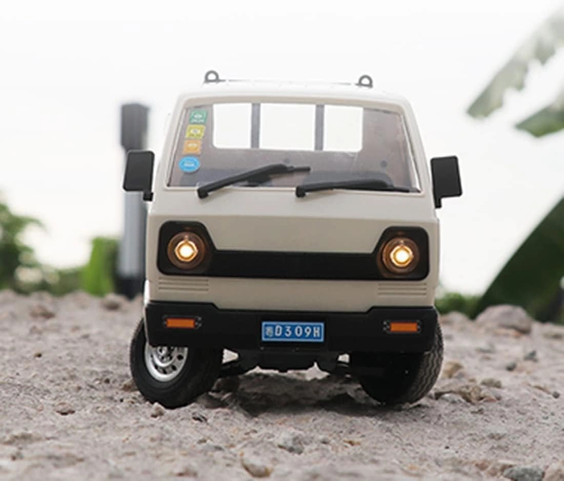 WPL D12 1:16 RC Mini Truck for Adults, 2.4G RC Car 4CH Off-Road Remote Control Pickup Truck, RC Drift Crawler Car Vehicle with Lights, 1 Battery