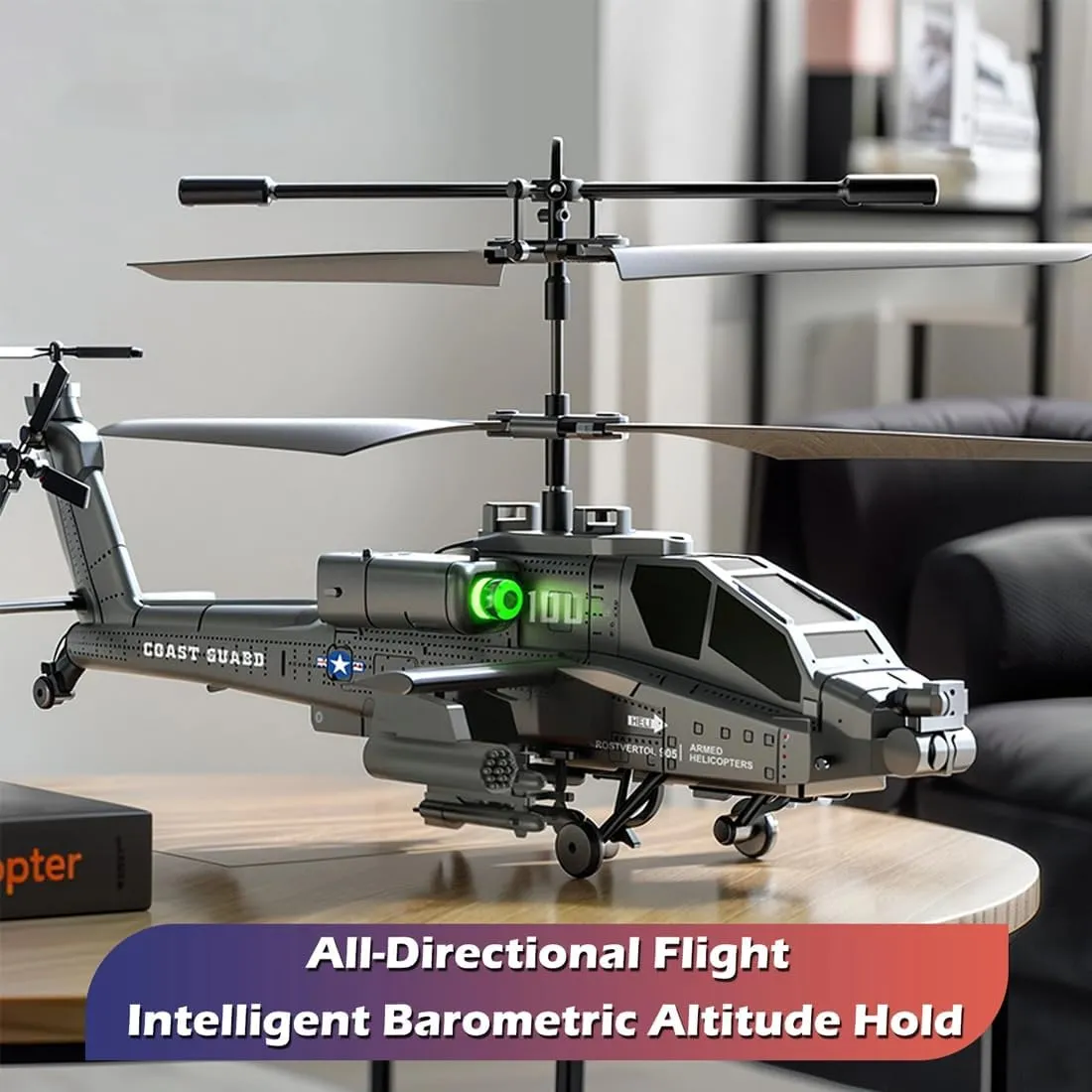 XK1 2.4G RC Helicopter for Adults, Remote Control Helicopter Mini Aircraft with LED Lights & Altitude Hold for Beginner - 3 Battery