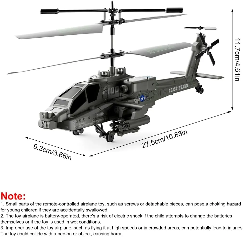 XK1 2.4G RC Helicopter for Adults, Remote Control Helicopter Mini Aircraft with LED Lights & Altitude Hold for Beginner - 3 Battery