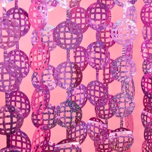 xo, Fetti Pink Disco Ball Foil Curtain - Set of 2 | Disco Cowgirl Bachelorette Party Decorations, Pink Pony Club Backdrop, 21st Birthday Photo Booth, Y2k