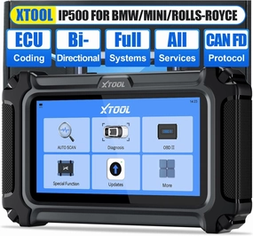 XTOOL IP500 for BMW OBD2 Scanner, Full Systems Bi-Directional Scan Tool, Battery Registration Tool with ECU Coding, All Reset Services and Injector Coding for BMW/Mini/RR, Lifetime Free Update
