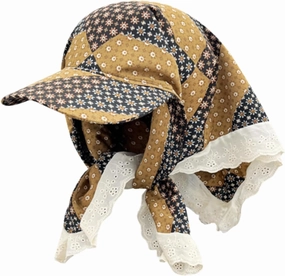 Y2K Baddie Baseball Cap with Bandana Head Wrap Retro Streetwear Raves Trucker Hats Women Country Grunge Y2k Skull Cap