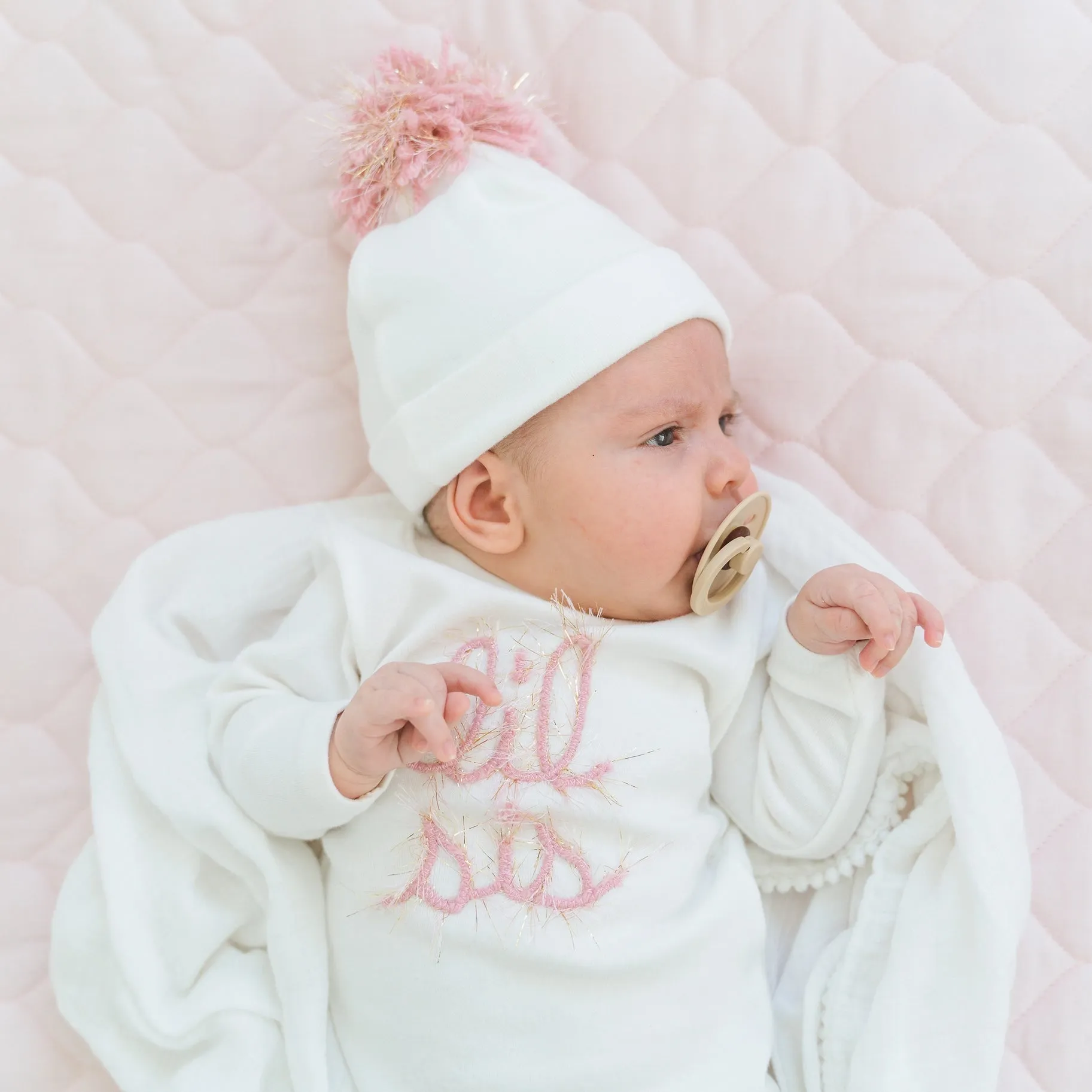Yarn Pom Blush Hat