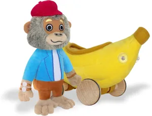 YOTTOY Richard Scarry Collection | Bananas Gorilla Soft Toy with Busytown Bananamobile - 2 in 1 Toy