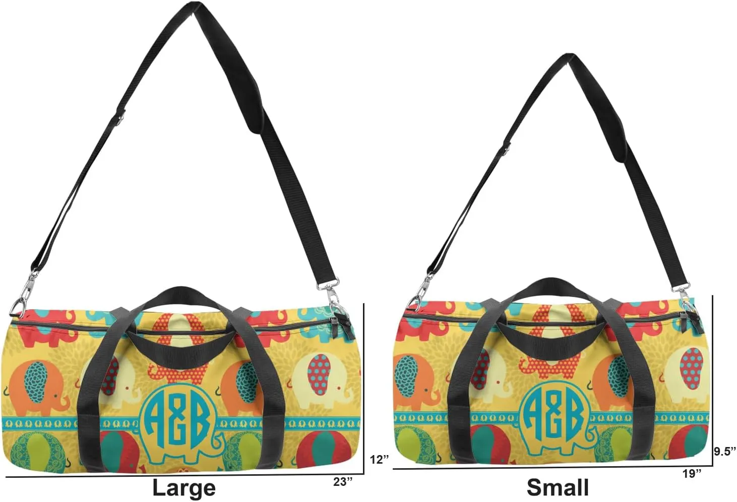 YouCustomizeIt Personalized Cute Elephants Duffel Bag