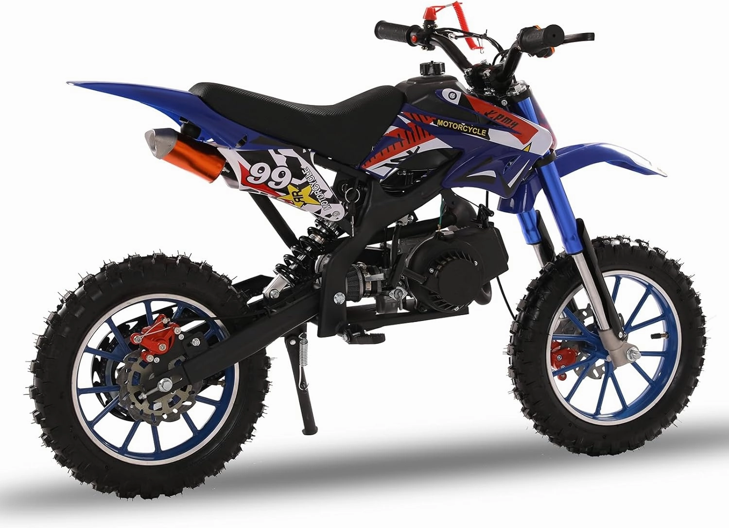 YOXIER 50cc Kids Dirt Bike,2-Stroke Gas Dirt Bike, Dirt Bike for Kids 8-14,Gas Power Pocket Rocket Bike,Gas Motorcycle with Front Rear Disc Brakes, Off Road Mini Motorcycle Max Load 330Lbs Max Speed
