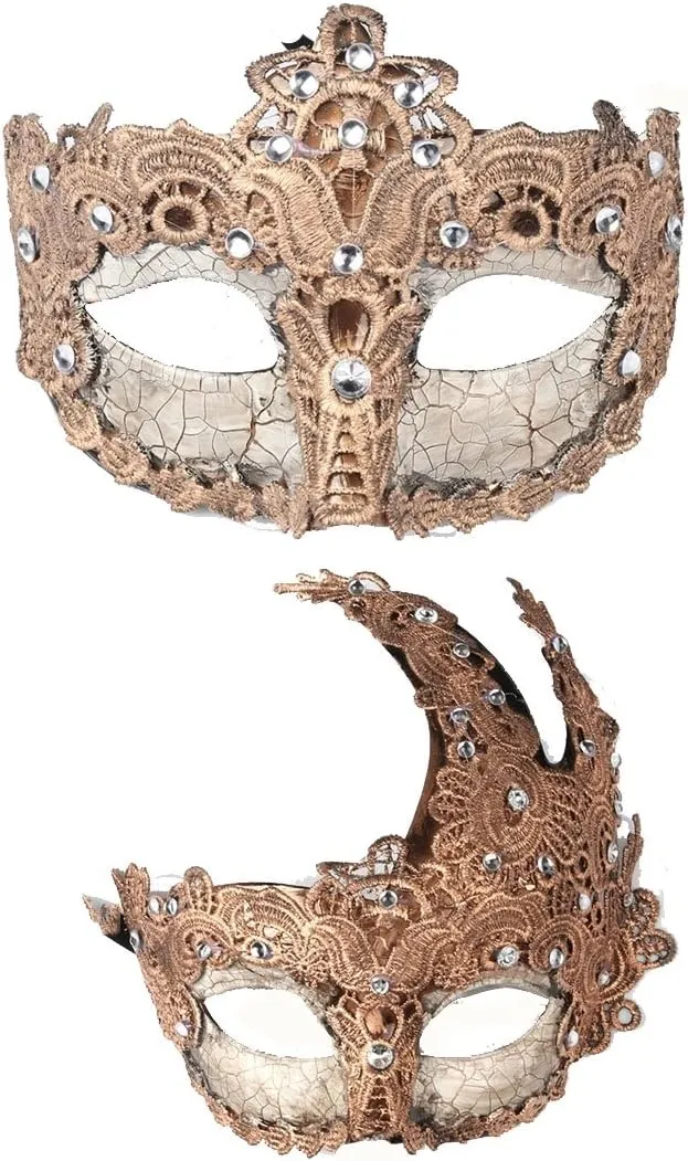 YU FENG Venetian Masquerade Mask for Women Couples Besties-Prom,Balls,Mardi Gras,Halloween and Parties Costume Mask