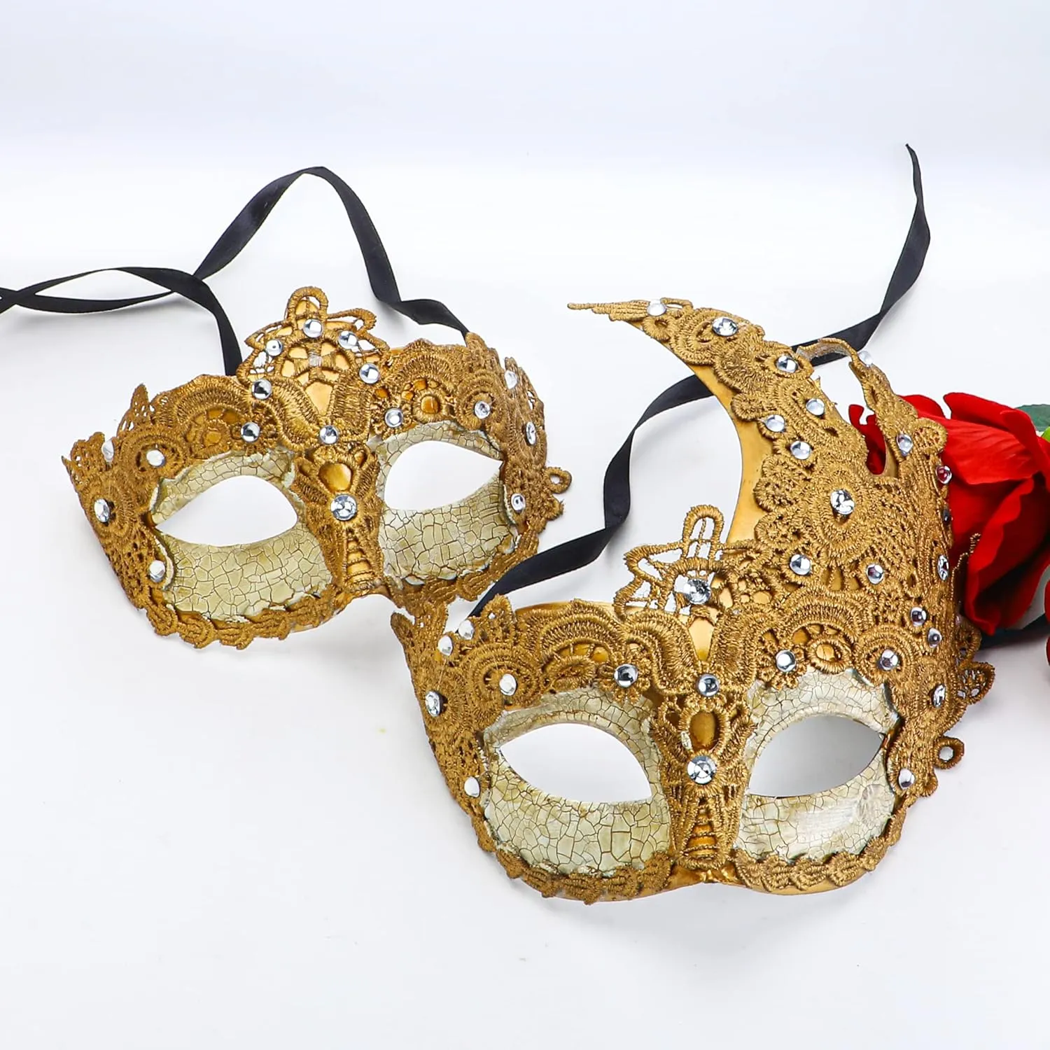 YU FENG Venetian Masquerade Mask for Women Couples Besties-Prom,Balls,Mardi Gras,Halloween and Parties Costume Mask