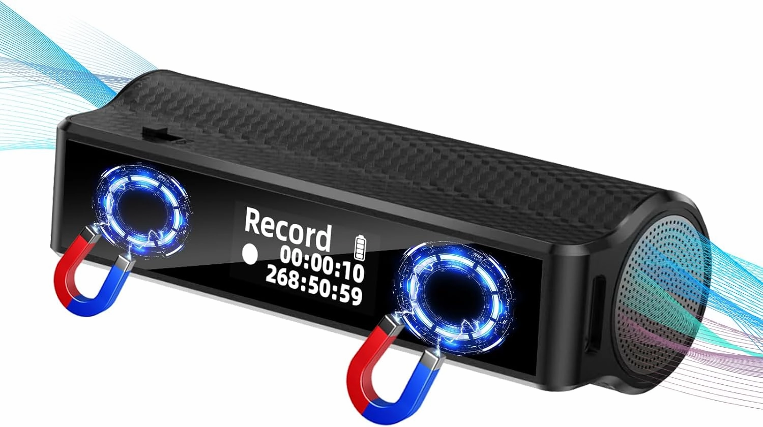 Z8Pro 128GB LED Power Display Magnetic Voice Recorder,35Days Continuous Recording Device,Voice Activated Recorder with AI Noise Reduction,Audio Recorder for Meetings/Lectures/Interviews