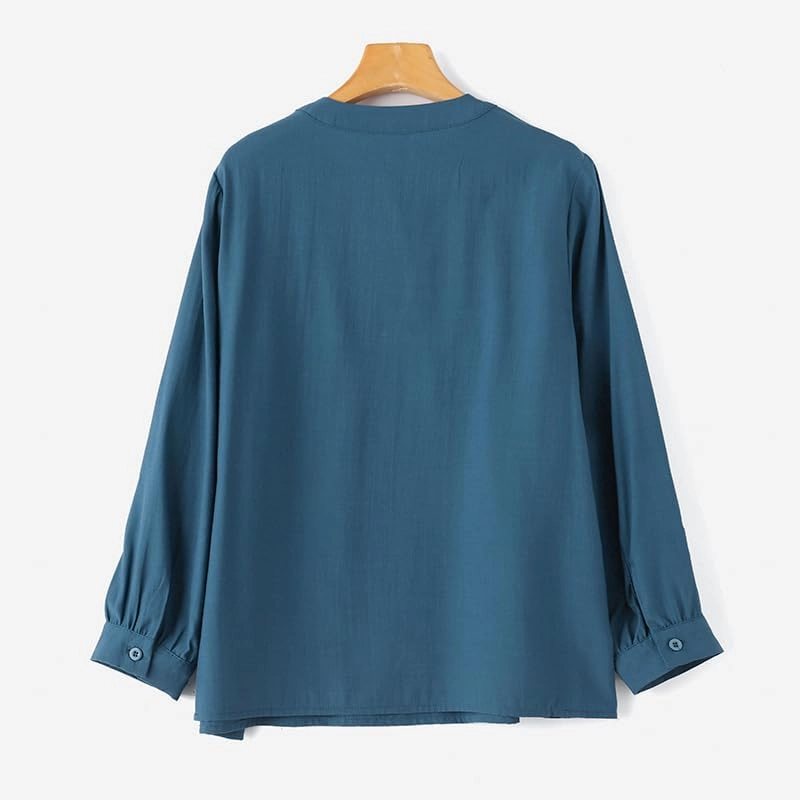 ZANZEA Womens Tops 3/4 Sleeve Blouse Dressy Casual V Neck Shirts Business Work Loose Fit Tunic Tops Fall Outfits 2024 Trendy