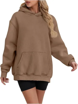 ZDRZK Plus Size Hoodies for Women Long Sleeve Shoulder Drop Sweatshirts Fall Winter Casual Fleece Loose Fit Tops Outfits