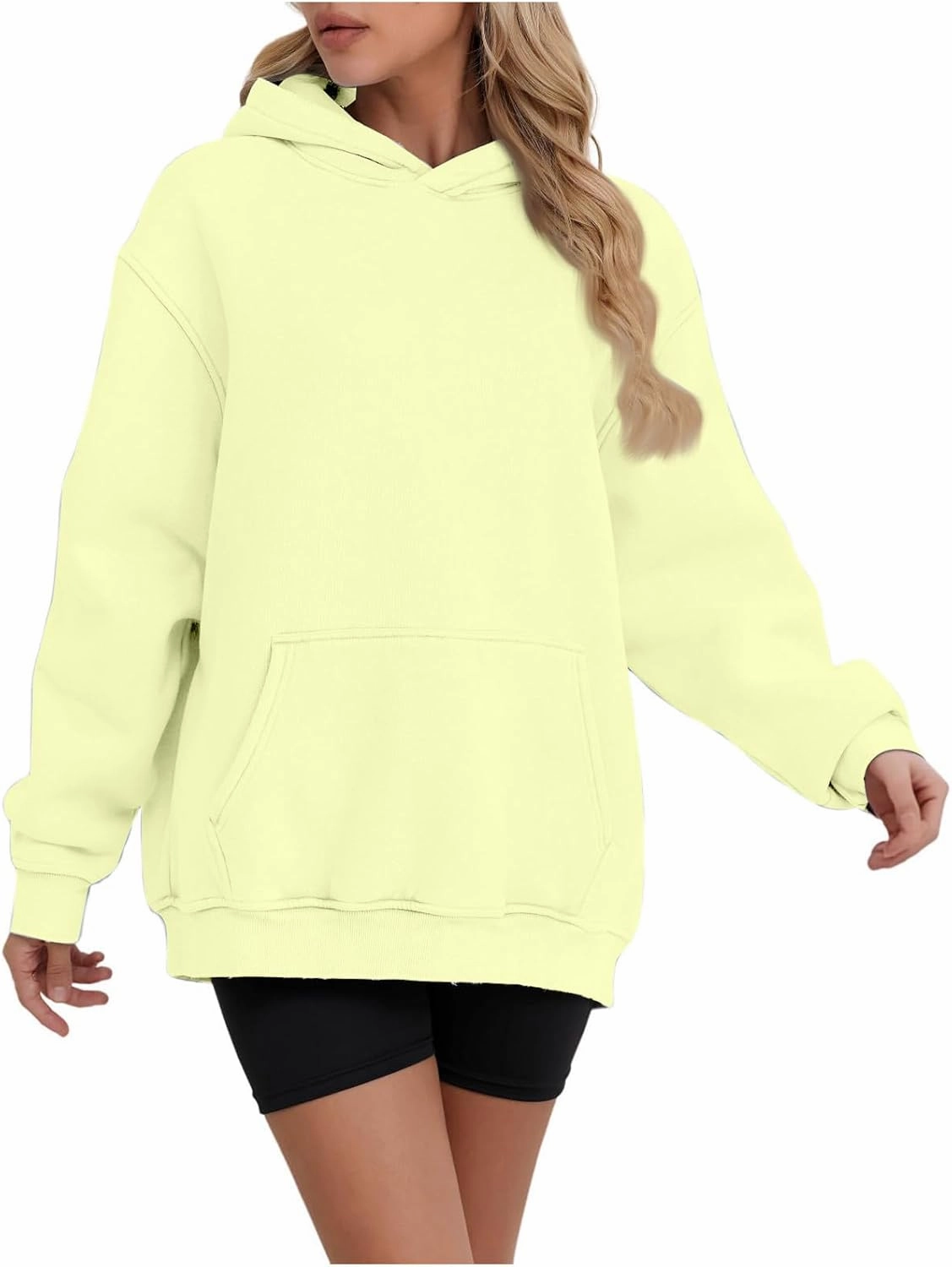 ZDRZK Plus Size Hoodies for Women Long Sleeve Shoulder Drop Sweatshirts Fall Winter Casual Fleece Loose Fit Tops Outfits