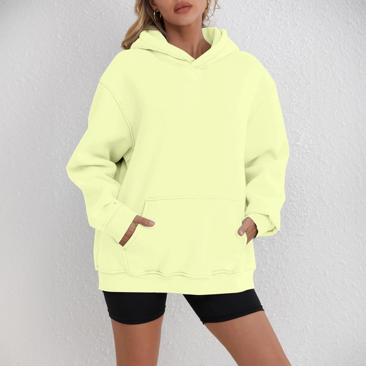 ZDRZK Plus Size Hoodies for Women Long Sleeve Shoulder Drop Sweatshirts Fall Winter Casual Fleece Loose Fit Tops Outfits