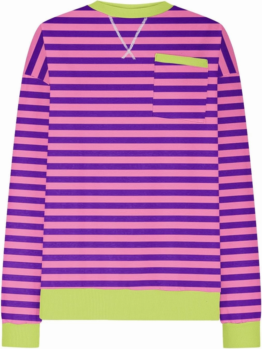 ZDRZK Striped Oversized Sweatshirt Women Long Sleeve Star Graphic Tee Shirts Crewneck 2024 Fall Loose Pullover Clothes