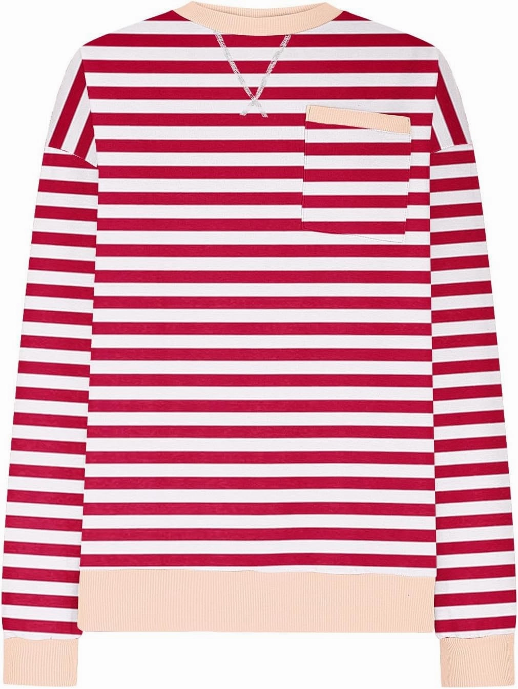 ZDRZK Striped Oversized Sweatshirt Women Long Sleeve Star Graphic Tee Shirts Crewneck 2024 Fall Loose Pullover Clothes