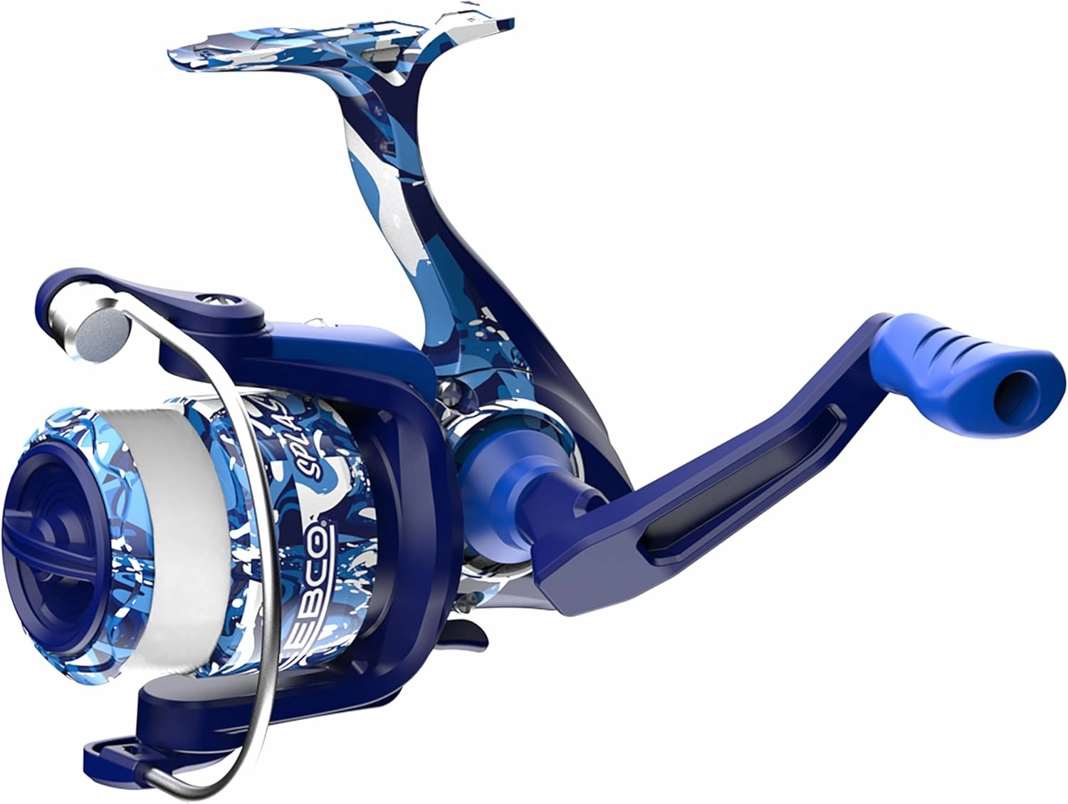 Zebco Splash Spinning Reel and Fishing Rod Combo, Fiberglass Rod, 2-Bearings, All Metal Gears, 5.2:1 Gear Ratio