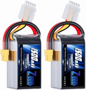 Zeee 4S Lipo Battery 1500mAh 14.8V 120C Graphene Battery with XT60 Plug for FPV Drone Quadcopter Helicopter Airplane RC Boat RC Car RC Models(2 Pack)