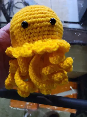 Znet3D Jellyfish Stuffed Plush Toy - Handmade in The USA - Soft and Adorable (Yellow)