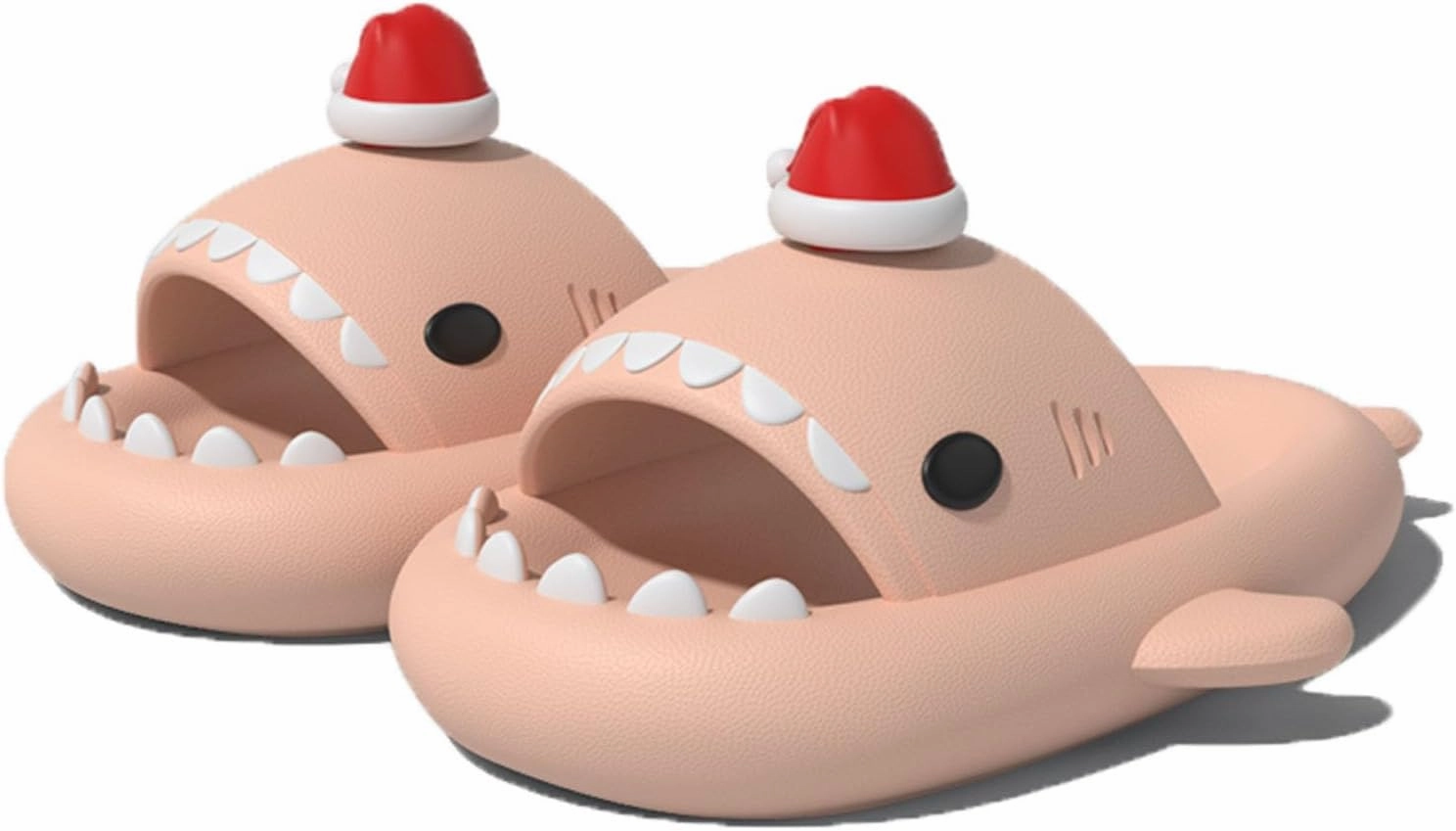 Zureto Christmas Edition Shark Slides, Cloud Shark Sandals 3D Cartoon Christmas Shark Slippers for Women Men