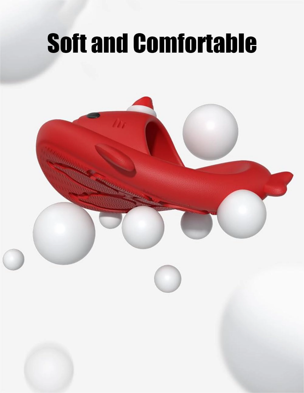Zureto Christmas Edition Shark Slides, Cloud Shark Sandals 3D Cartoon Christmas Shark Slippers for Women Men